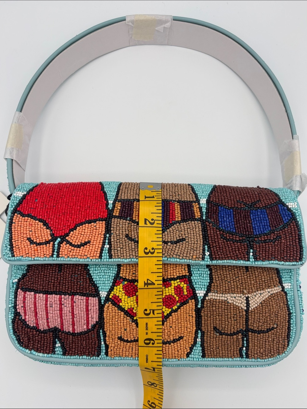 STAUD Tommy Beaded Beach Bums Shoulder Bag - Blue - Picture 11 of 13
